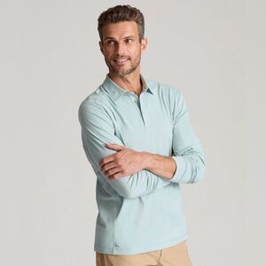 UNTUCKit Clavidor Long Sleeve Performance Polo Men Shirt Size Large